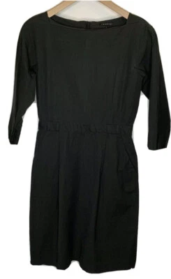 Theroy Womens Career Dress Size Size 4 Wool Blend Charcoal Pinstripe 3/4 Sleeve - Image 1 of 4