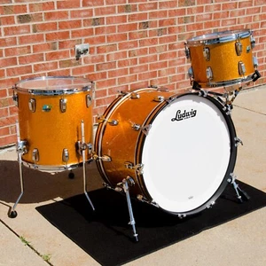 Ludwig Classic Maple B/O Custom Maple Drum Set 13x9",16x16",24x 4" Gold Sparkel - Picture 1 of 12