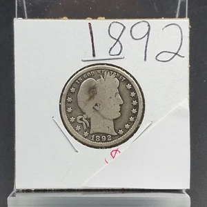 1892 Barber Silber Viertelmünze Erstausgabejahr CH sehr gut - Bild 1 von 4