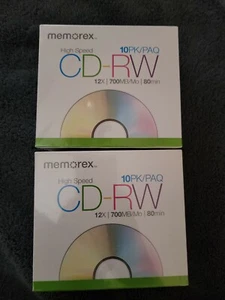 Memorex High Speed CD-RW 10er Pack 12x 700 MB 80min Discs Neu Versiegelt - Bild 1 von 2