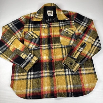 Vintage Montgomery Ward CPO Wool Linen Heavy Flannel Plaid Shirt Jac Sz Medium - Image 1 of 4