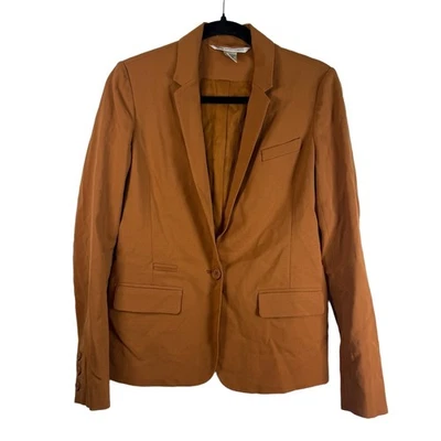 Diane Von Furstenberg Wool Blazer 2 Brown Classic Office Single Button Modern - Изображение 1 из 4