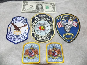 5 Alabama Trooper Polizei Marine Ressourcen Erhaltung Sammlerstücke Patch Set Neu - Bild 1 von 2
