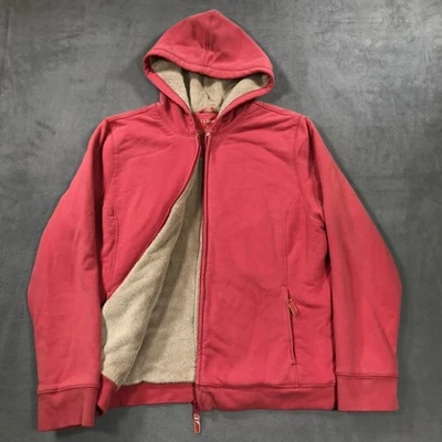 LL Bean Sudadera con Capucha Mujer XL Rosa Forrada de Vellón Sherpa Cremallera Sudadera Chaqueta * Foto 1 de 4