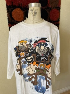 Vintage 90s NOS Flintstones Motorcycle Biker T Shirt size XL vtg tee cartoon - Picture 1 of 5