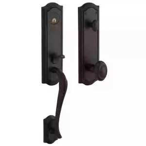 Baldwin Bethpage Handleset Bethpage Knob Distressed Rubbed Bronze 85337.402.ENTR - Picture 1 of 11
