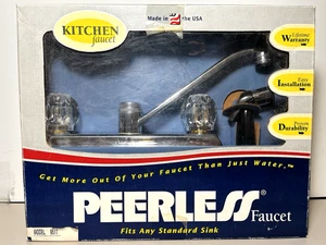 Vintage 1997 Peerless Kitchen Faucet #9517  w/Spray & Clear Handles SEALED NOS - Picture 1 of 6
