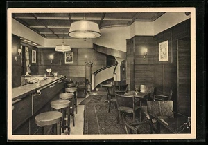 München, Hotel Rheinischer Hof, Ansicht der Rheinhof-Bar, Ansichtskarte - Picture 1 of 2