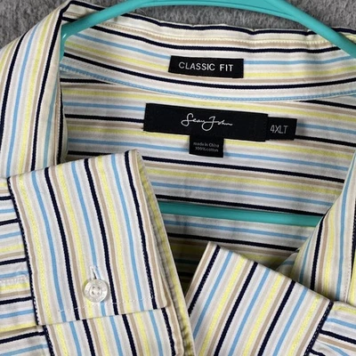 Sean John Men's 4XLT Classic Fit Striped Button Down Shirt Cotton Long Sleeve - Image 1 of 4