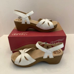 NIB Dansko 9849-012200 Womens 9 EU 40 Season Full Grain White Sandal Hook & Loop - Picture 1 of 12