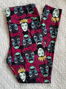 Lularoe Leggings TC EVIL QUEEN Disney Villiains MAGIC MIRROR Snow White Roses - Picture 1 of 2
