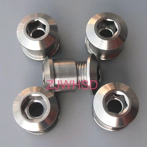 5 pair Ti tanium Bolts & Nuts fits Shimano FSA Sram Bike Crankset Chainring - Picture 1 of 2