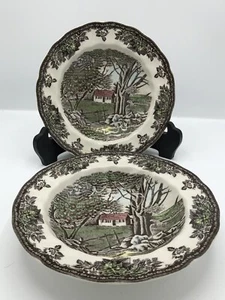 Johnson Brothers Friendly Village Stone Wall  Rimmed Soups 8 5/8" Set Of 2 - Picture 1 of 6