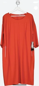 Betty Barclay Shift Dress Red Zip Detail Pockets Midi Size UK 20 BNWT Rrp £135 - Picture 1 of 11