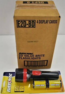 Pack de 4 linternas RAYOVAC E2D-BC con 2 pilas D (caja de 4) Foto 1 de 4