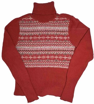 Xhilaration Para Mujer Cuello Alto Talla S Mezcla de Lana de Angora Brillante Vacaciones Fair Isle Foto 1 de 3