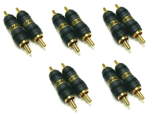 NEW 10 Pieces Straight AV GOLD RCA Male to Male Connectors Couplers Adapters USA - Picture 1 of 1