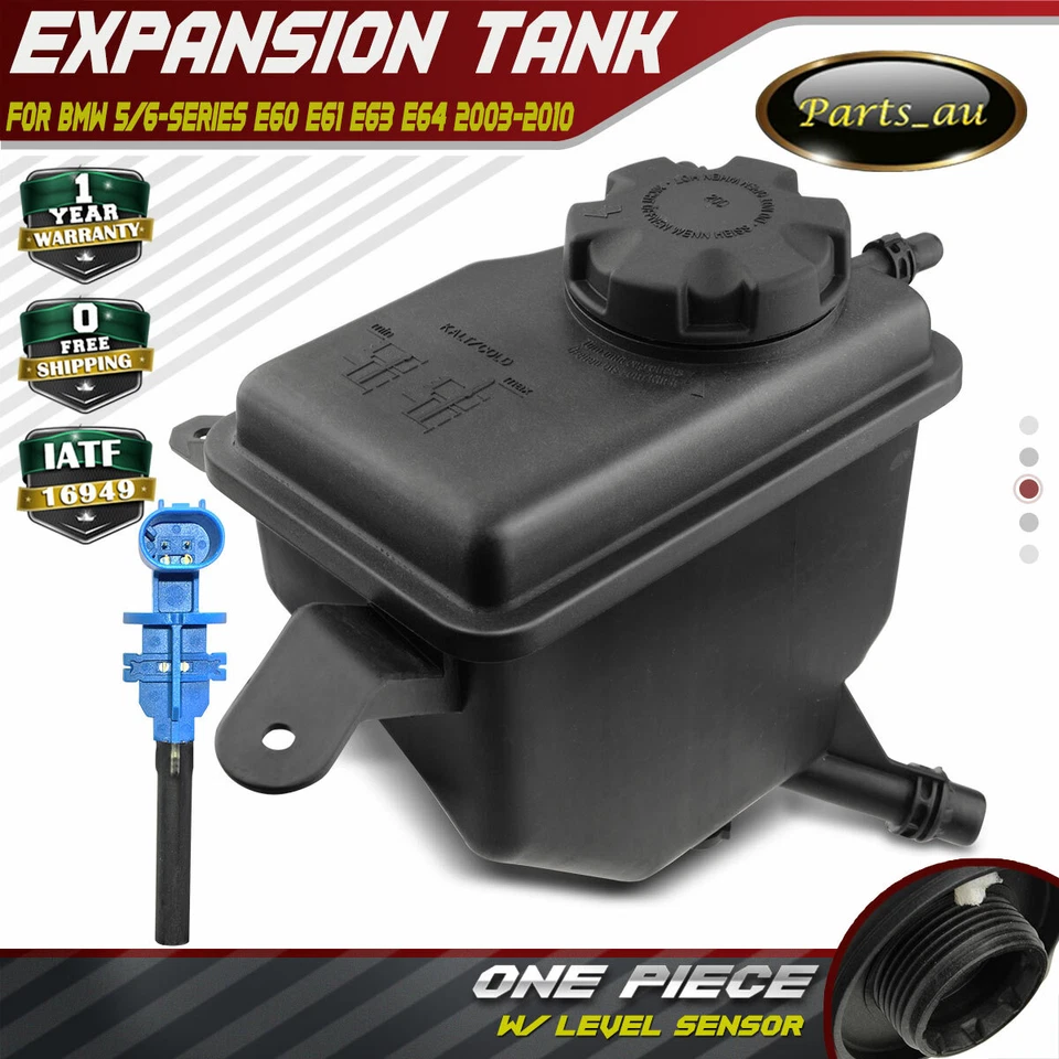 Coolant Expansion Tank w/ Cap & Sensor for BMW 5/6-Series E60 E61 E63 E64 03-10 - image 1 of 4