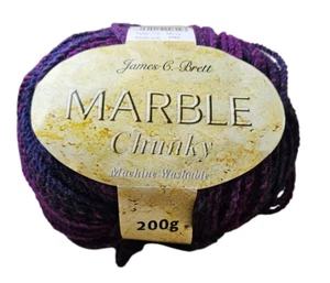 James C Brett Marble Chunky Yarn MC15 Purple Earth Tones 341 yds Lot 1146 ~ 200g - Picture 1 of 5