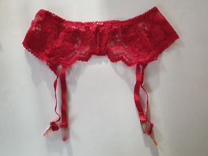 Shirley of Hollywood Red Lace Boned Suspender Belt Size 18-20 Women Garter Belt