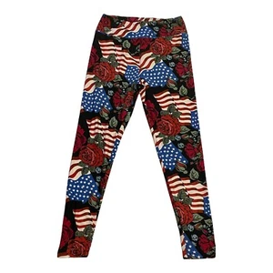 Lularoe American Flag Independence Day July Fourth Soft Leggings One Size - Picture 1 of 4