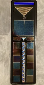 Barrett Glass Studio Fused Dichroic Art Glass Wall Hanging 19" x 6" Signed - Picture 1 of 11