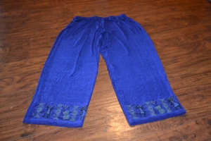 K8-A Touch Of Class Acetatmischung glatte royalblaue Hose Einheitsgröße Plus (2X-4X) - Bild 1 von 3