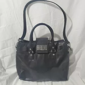 Calvin Klein Black Shoulder Bag Purse Handbag Satchel Magnetic Clasp - Picture 1 of 11