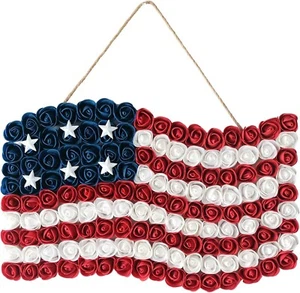 July 4Th Wreath Patriotic Americana Wreath Boxwood Handcrafted Memorial Day Wrea - Picture 1 of 6