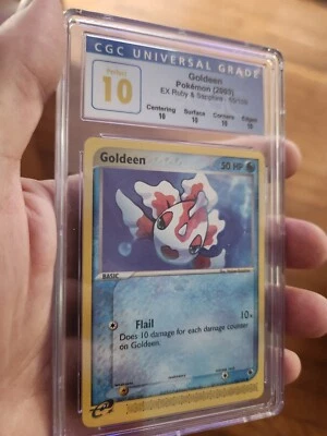 (POP 1) CGC 10 PERFECT 2003 Pokemon Ruby & Sapphire Goldeen eReader 55/109 Card - Image 1 of 4