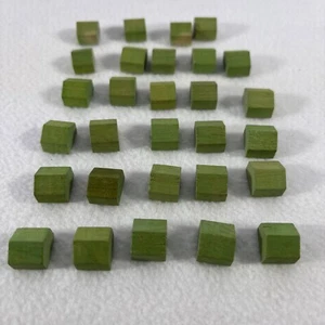 1936 Monopoly Vintage Parts Pieces 29 Green Houses Wood Replacement Board Game - Picture 1 of 4