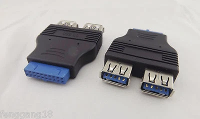 10x 2 Ports USB 3.0 Type A Female Port HUB To Motherboard 20 Pin Header Adapter - Image 1 of 4