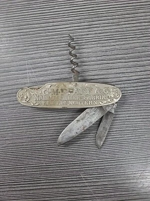 1910s G M Pfaff German Ornate Handles Corkscrew Justus Bierhoff Solingen Knife - Image 1 of 4