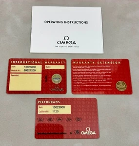 Omega Watch International Warranty Card, Extension, Booklet and Certificate Set - Bild 1 von 2