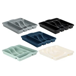 Cutlery Tray Drawer 5 Section Small Plastic Kitchen Insert Spoon Fork Organiser - Picture 1 of 26