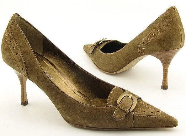 Новый ANNE KLEIN женщин замшевый каблук скольжения на острый носок платье насос обуви Sz 8,5 M - Изображение 1 из 1