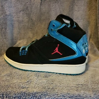 Air Jordan 1 Flight Girls Basketball Sneakers Black 371389-027 Size 5Y - Image 1 of 3