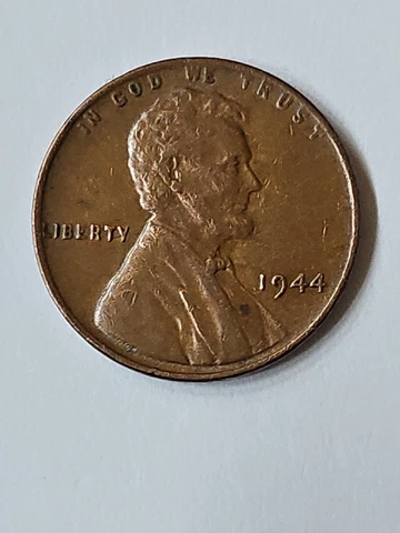 1944 Lincoln Wheat Penny No Mint Mark One Cent Coin Rim Error “L” In Liberty Cover