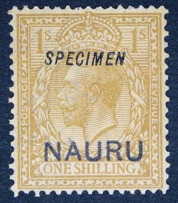 NAURU SG12s 1916 1/- Bistre marrón, opción de muestra, montado como nuevo Foto 1 de 2