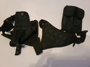 UTG Universal Handgun Adjustable Shoulder Holster with Mag Pouch - Black Nylon - Picture 1 of 6