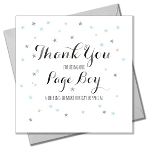 Wedding Card, Dots, Thank you for being our Page Boy - Picture 1 of 2
