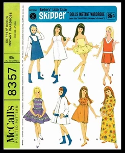 8357 McCall's Pattern SKIPPER Fashion Doll Garments Barbies Sis 9" - Picture 1 of 4