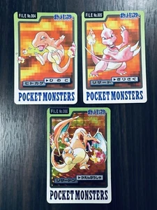 .Carddass BANDAI NINTENDO Charizard Charmeleon Charmander Pokemon Card Japanese - Picture 1 of 24