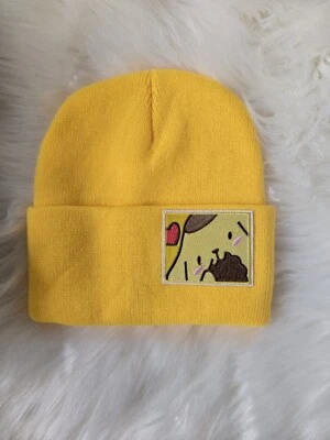 Cartoon Sanrio Pompompurin Embroidery Beanie KIDS One Size - Image 1 of 3