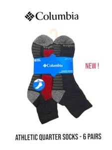 Chaussettes homme Columbia Athletic Quarter avec porte étiquette 6 paires taille 10-13 - Neuf ! - Photo 1/2