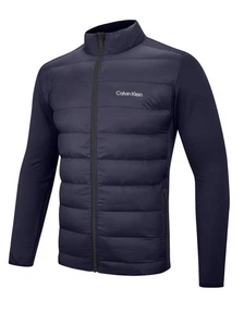 Calvin Klein Mens Navy Quilted Full Zip Hybrid Jacket - Picture 1 of 2