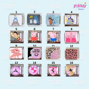 Bracciale Charm Totoro Peppa Pig Italiano - Adatto a tutti bracciale acciaio inox 9mm - Foto 1 di 34
