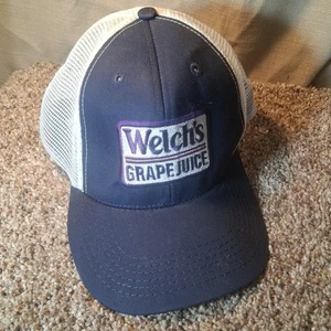Vintage Welch's Grape Juice Trucker Style Adjustable Hook & Loop Strap Hat - Picture 1 of 9