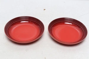 2 Le Creuset Stoneware Pasta Bowls 8.5 Inch, Cerise New - Picture 1 of 4