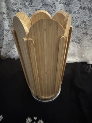 Soporte giratorio para café Nespresso Ibyx bambú, 30 cápsulas, 6 lados, base plateada Foto 1 de 4